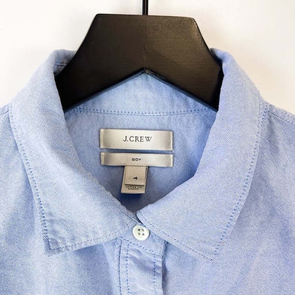 J.Crew (4) Boy Button Up Shirt Blue Colorblock Cotton Womens - Picture 3 of 9